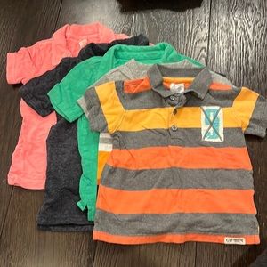Set of 5 short sleeve shirts (4 polo & 1 henley) | assorted brands - size 2T